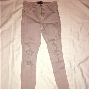Abercrombie & Fitch Ripped Pink Jeans